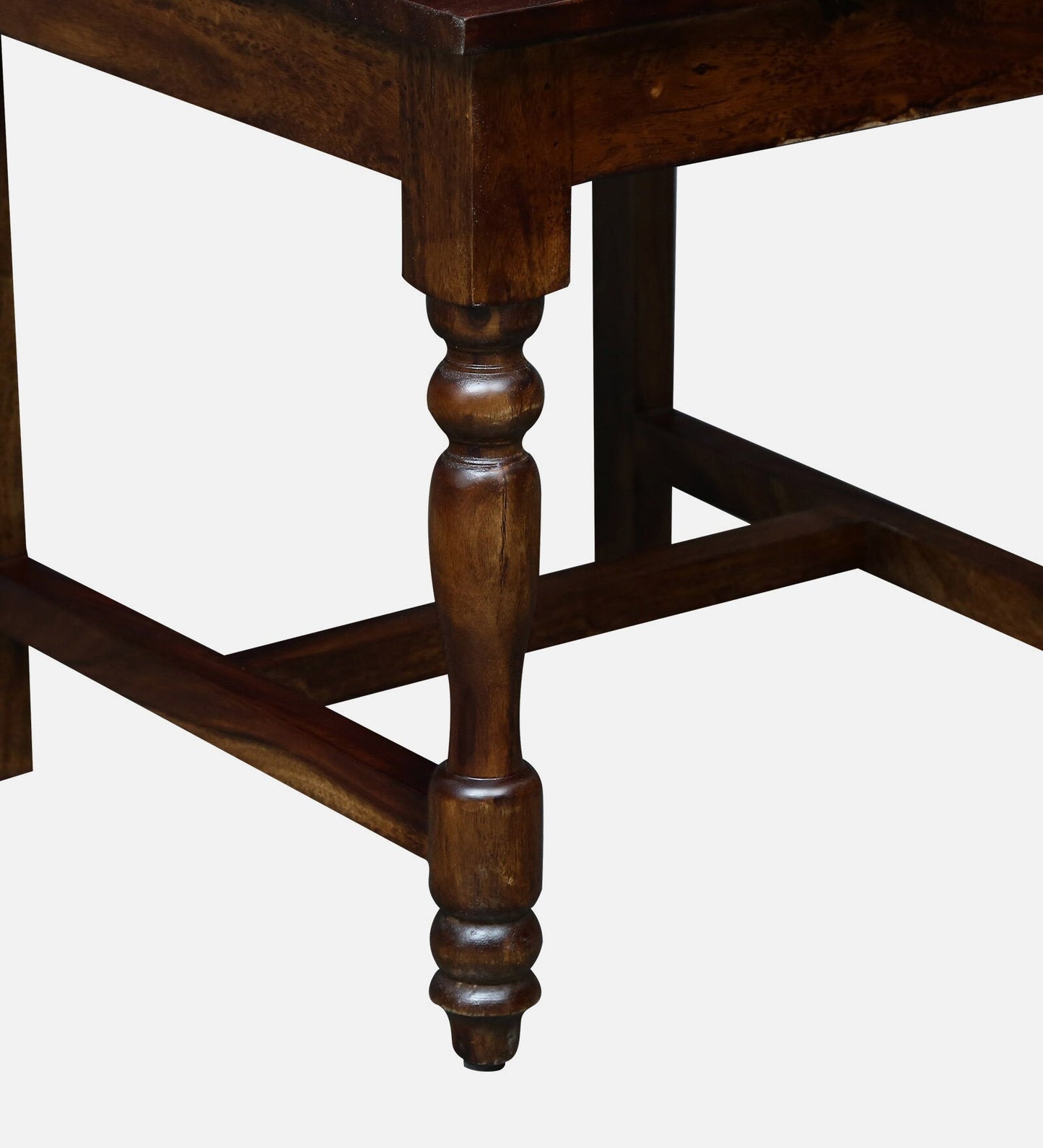 Siramika Solid Sheesham Wood 6-Seater Dining Set with Tiled Bench | Provincial Teak Finish