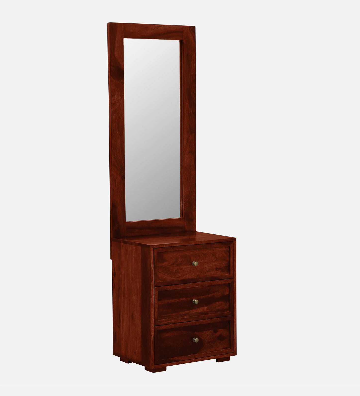 Tyumen Sheesham Wood Dresser with Mirror & 3 Drawers in Honey Oak Finish