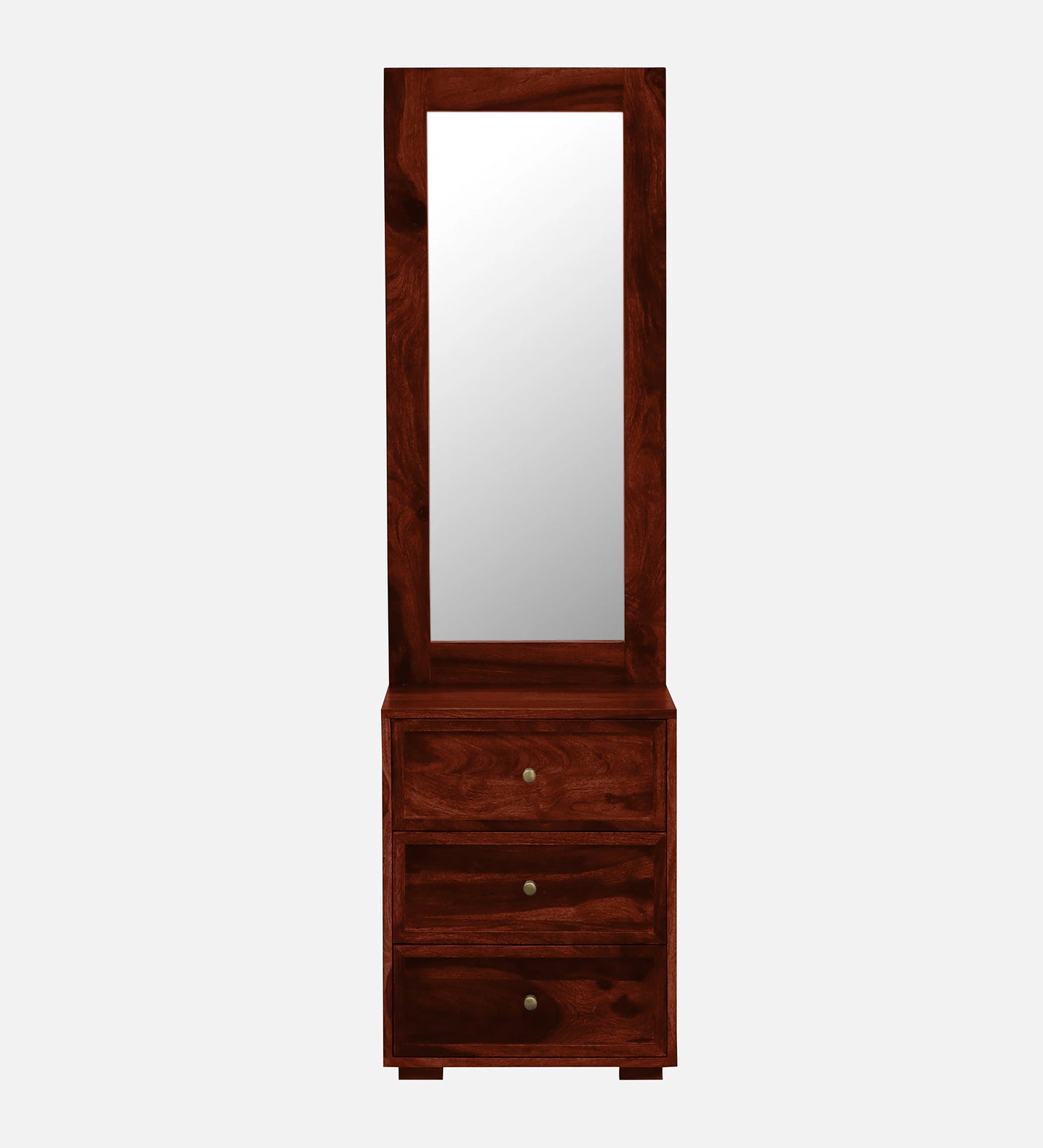 Tyumen Sheesham Wood Dresser with Mirror & 3 Drawers in Honey Oak Finish