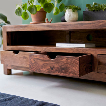 Mid-Century Modern Solid Wood TV Stand