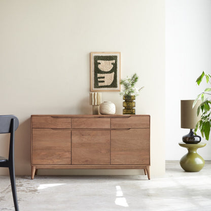 Solid Wood Storage Slideboard | Modern Buffet Table for Dining or Living Room