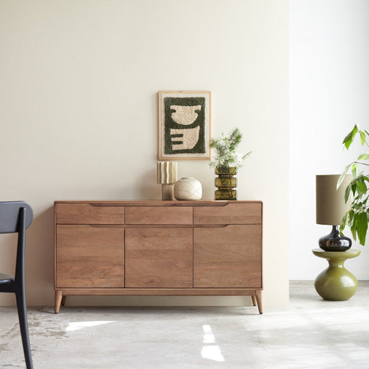 Solid Wood Storage Slideboard | Modern Buffet Table for Dining or Living Room