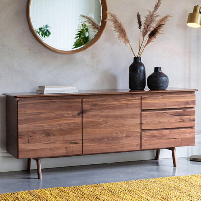 Walnut Whisper Sideboard | Handleless Design with 2 Doors & 3 Drawers