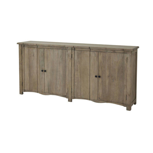 Coastal Scalloped Storage Solid wood Mango Sideboard with 4 Door