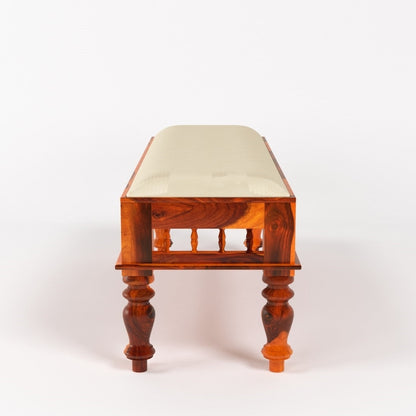 Rinika Bench In Honey Oak Finish Elegant Wooden For Seating