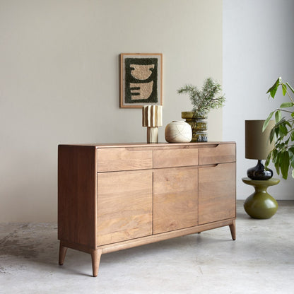 Solid Wood Storage Slideboard | Modern Buffet Table for Dining or Living Room
