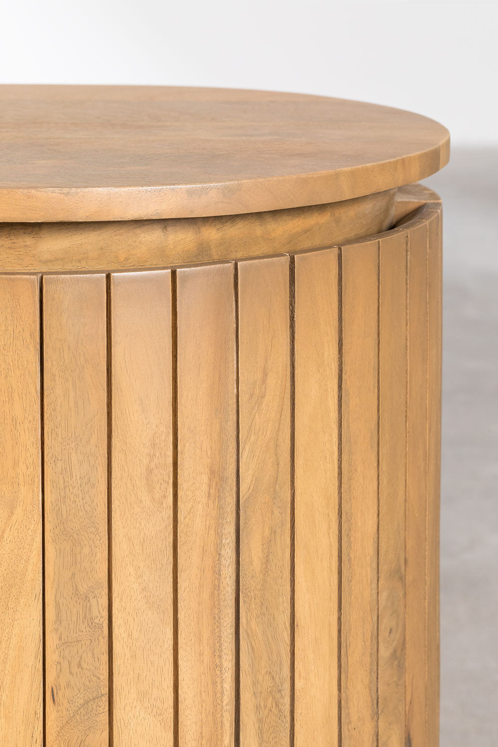 Fluted Curve Mango Wood Sideboard  with Black Metal Legs