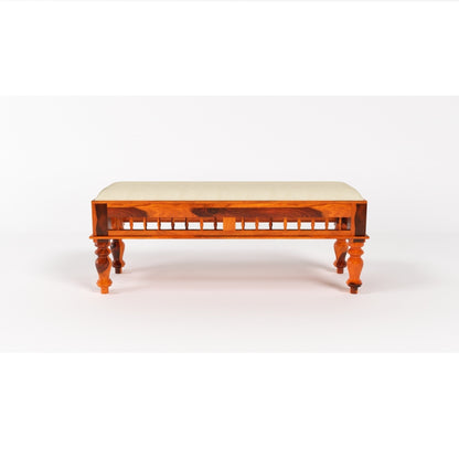 Rinika Bench In Honey Oak Finish Elegant Wooden For Seating