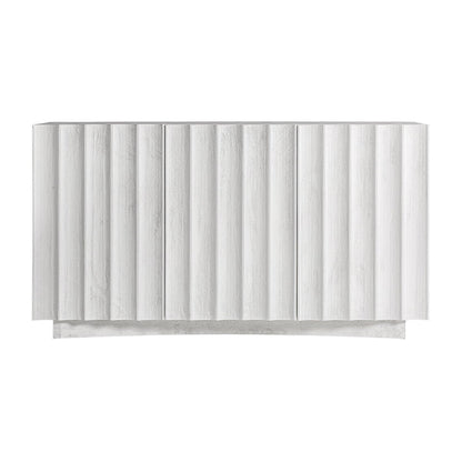 Rhea Solid Mango wood Sideboard with 3 Door in White Wash Finish