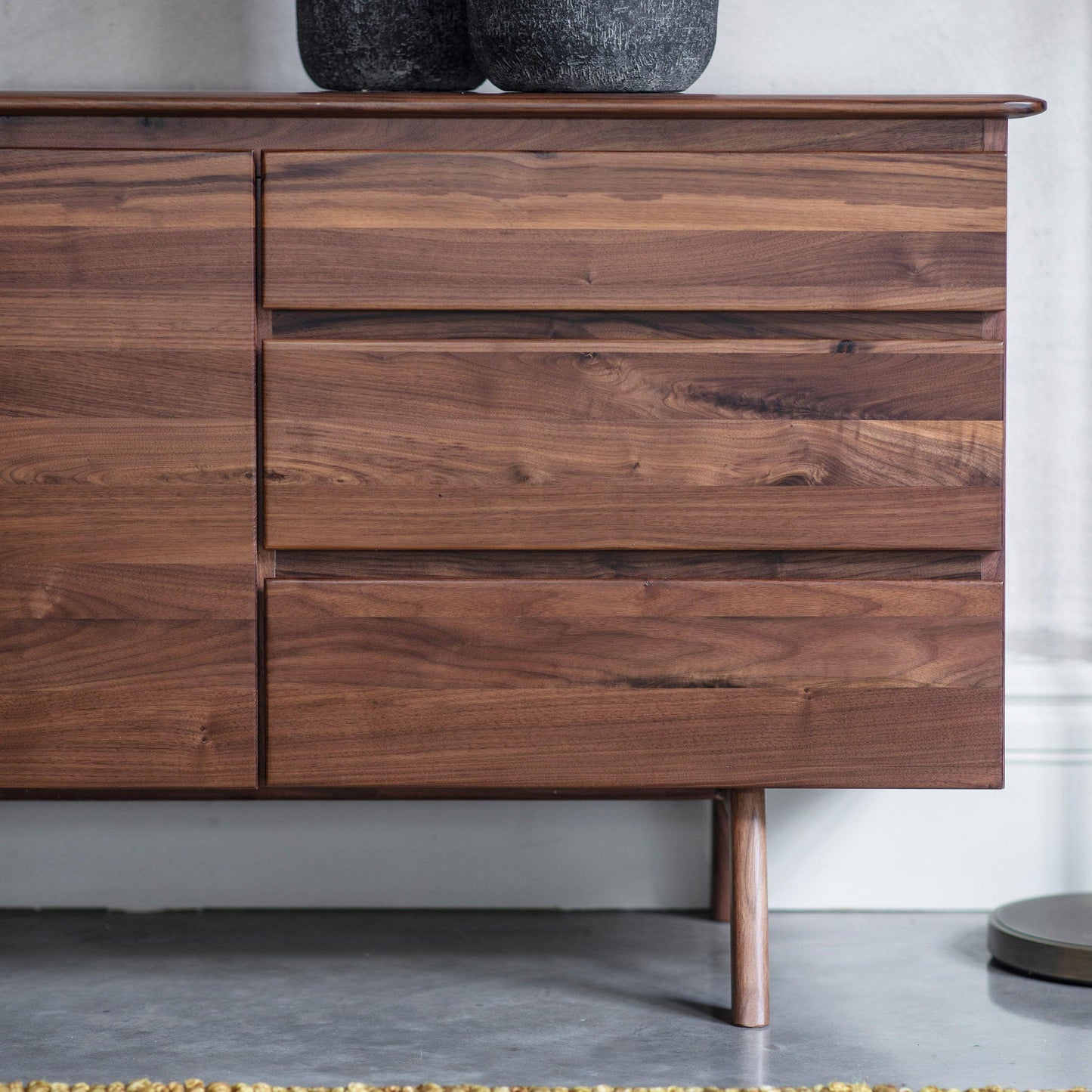 Walnut Whisper Sideboard | Handleless Design with 2 Doors & 3 Drawers