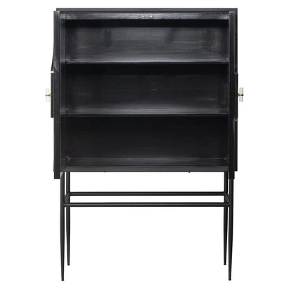 Magnus Solid Mango Wood Cabinet with Two Door in Black Finish