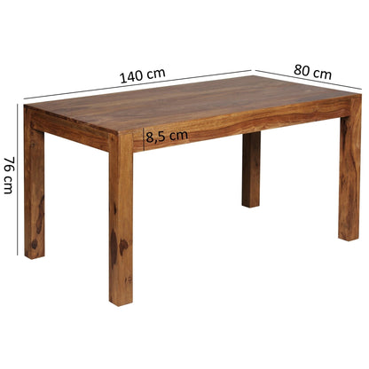 Solid Sheesham Wood Dining Table Contemporary Block-Leg Design