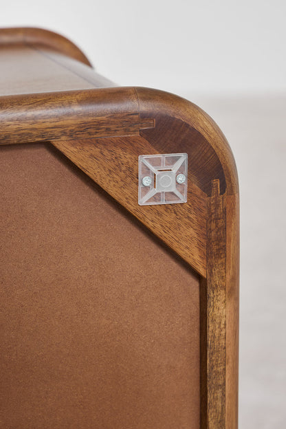 Retro Sculptural Sideboard | Barrel-Shape 4-Door Media Console with Rounded Edges