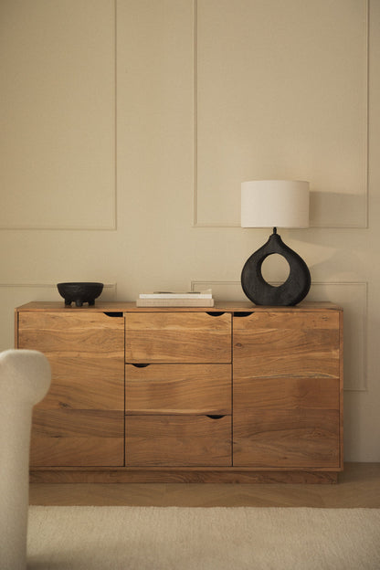 Rustic Live-Edge Style Solid Wood Sideboard