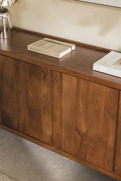 Retro Sculptural Sideboard | Barrel-Shape 4-Door Media Console with Rounded Edges