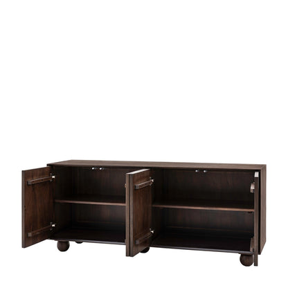 UrbanAura Wooden Sideboard With 4 Door in Dark Finish