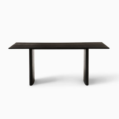 Reggie Solid Mango Wood Dining Table in Rustic Black finish