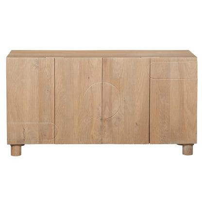 Amaze Contemporary Solid Mango Wood Sideboard with 4 Door in White Wash Finish