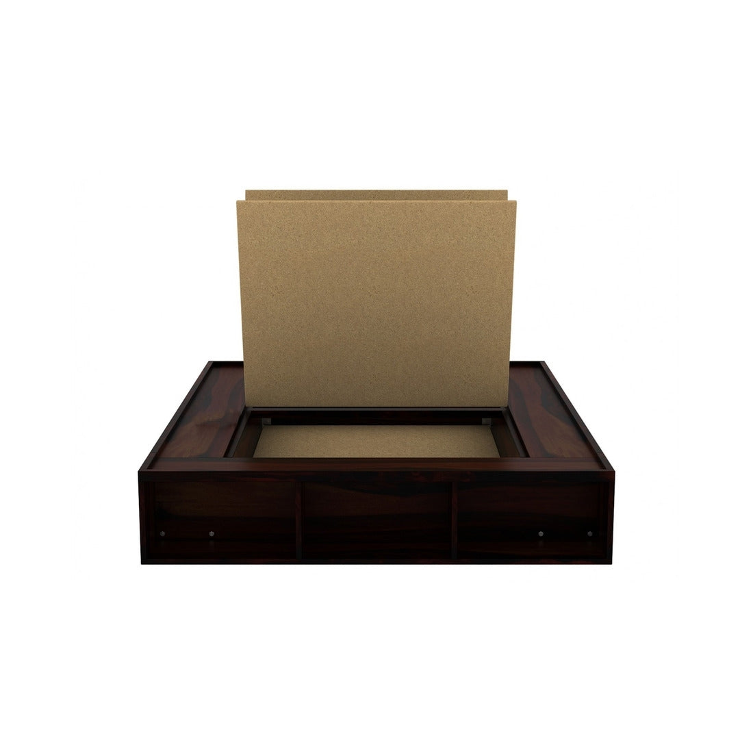 Unicorn Solid Wood Queen Size Drawer Storage Bed In Walnut Finish