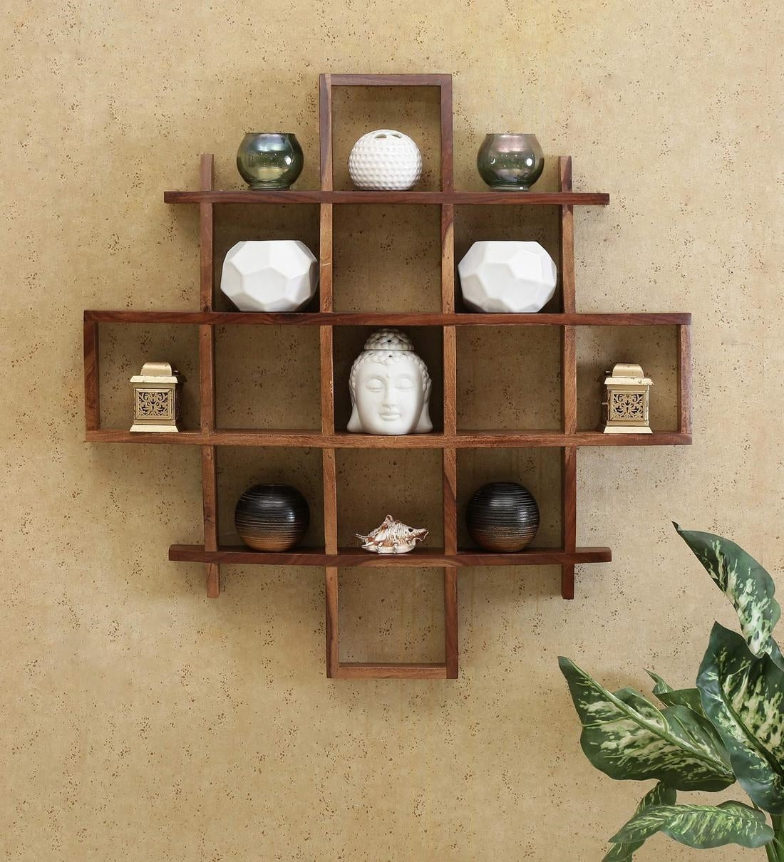 Ivy Square Wall Rack Sheesham Wood – Wood Dekor