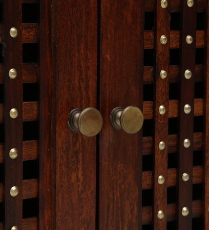 Sheesham Wood Mandir with Door | Floor Rested Home Temple