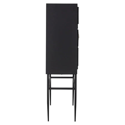 Magnus Solid Mango Wood Cabinet with Two Door in Black Finish