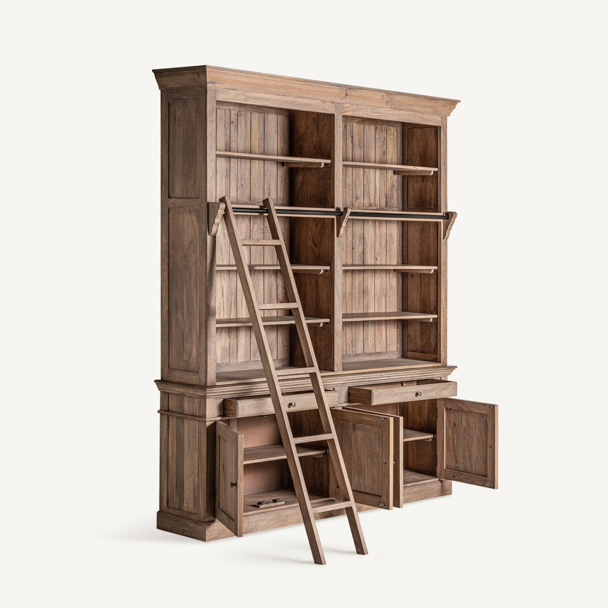 Abrax Solid Mango wood Bookshelf in Natural Finish