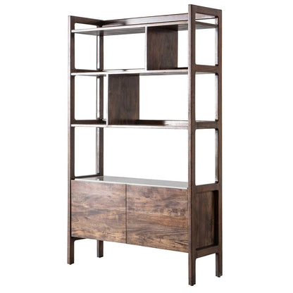 Cher Solid Acacia Wood Open Bookshelf in Provincial Finish