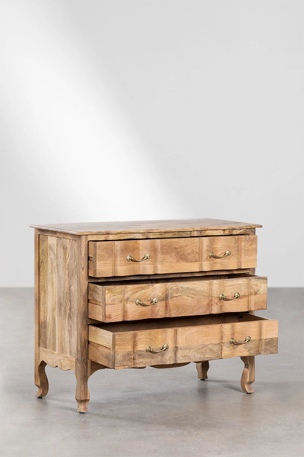 Boaz Solid mango wood Chest of drawer with 6 Drawer in Natural Finish