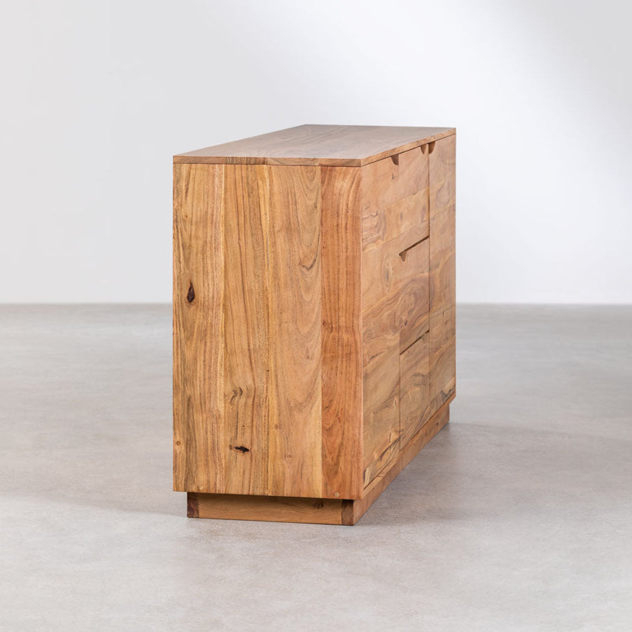 Rustic Live-Edge Style Solid Wood Sideboard