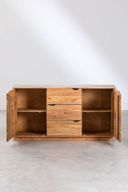 Rustic Live-Edge Style Solid Wood Sideboard
