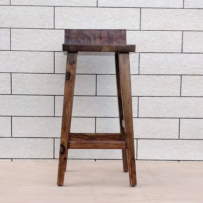 Mac Solid Wood Bar Chair with Contoured Seat and Curved Backrest