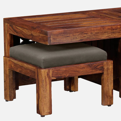 The Heritage Nest Solid Sheesham Coffee Table Set