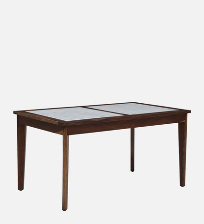 Gistel Sheesham Wood 6 Seater Dining Set In Scratch Resistant Provincial Teak Finish With Marble Top