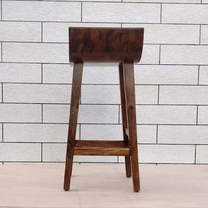 Mac Solid Wood Bar Chair with Contoured Seat and Curved Backrest