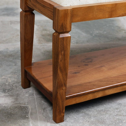 Eddings Solid Wood Bench In Honey Oak Finish
