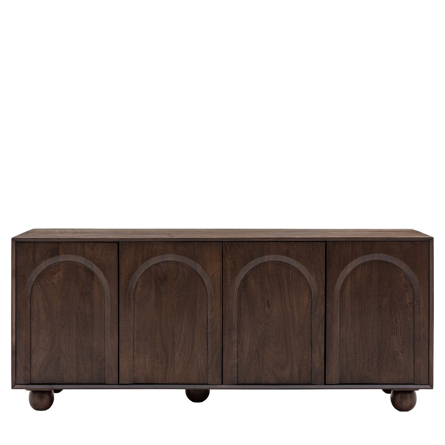 UrbanAura Wooden Sideboard With 4 Door in Dark Finish