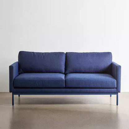 Helios Modern Navy Blue Upholstered 2-Seater Sofa
