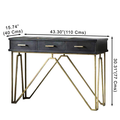 Vora Black and Gold Console Table