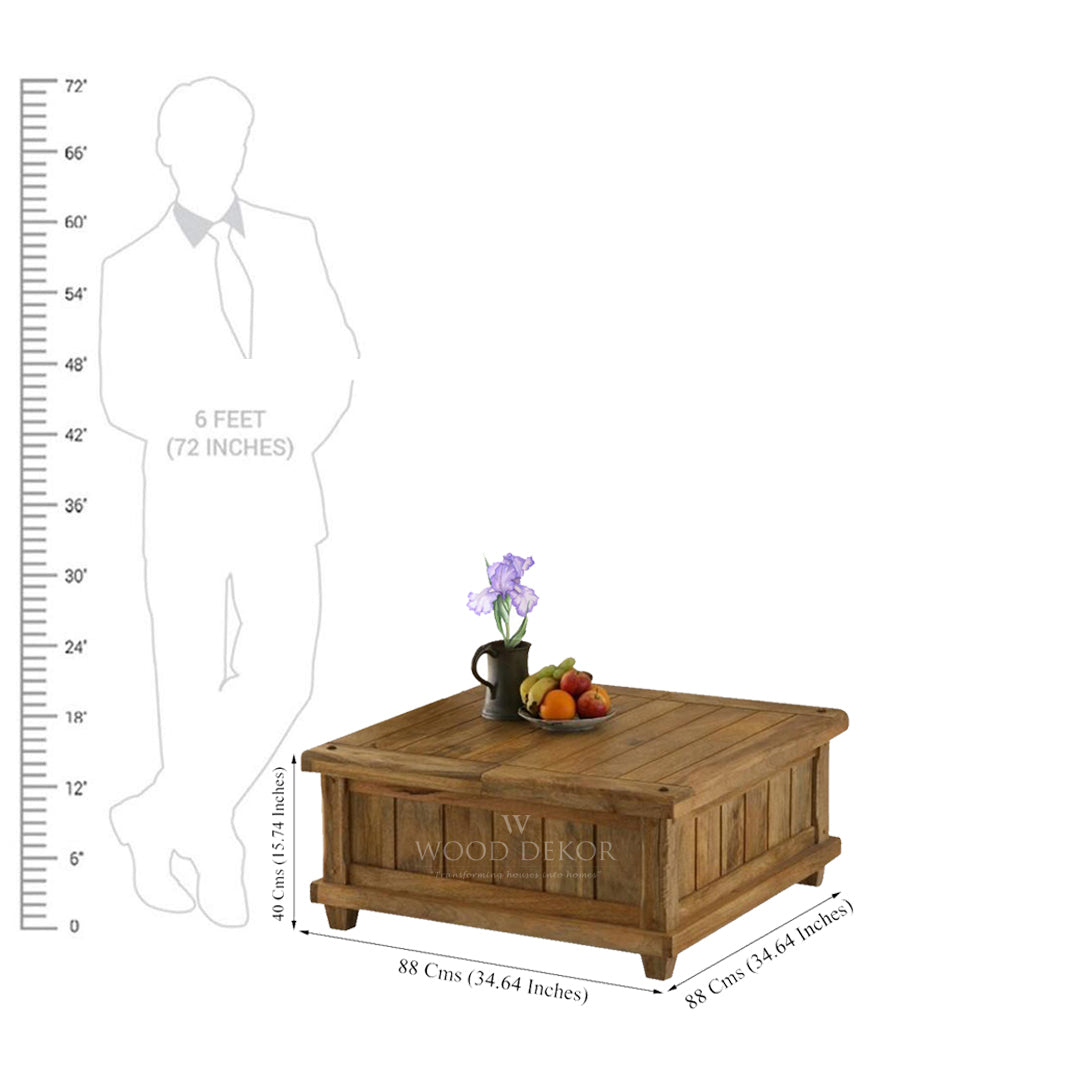 Heritage Square Coffee Table in Natural Mango