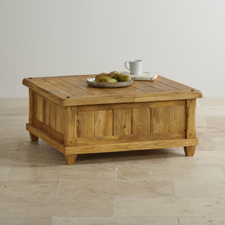 Heritage Square Coffee Table in Natural Mango