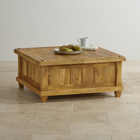 Heritage Square Coffee Table in Natural Mango