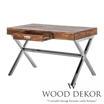 Modern Cross-Leg Sheesham Workstation