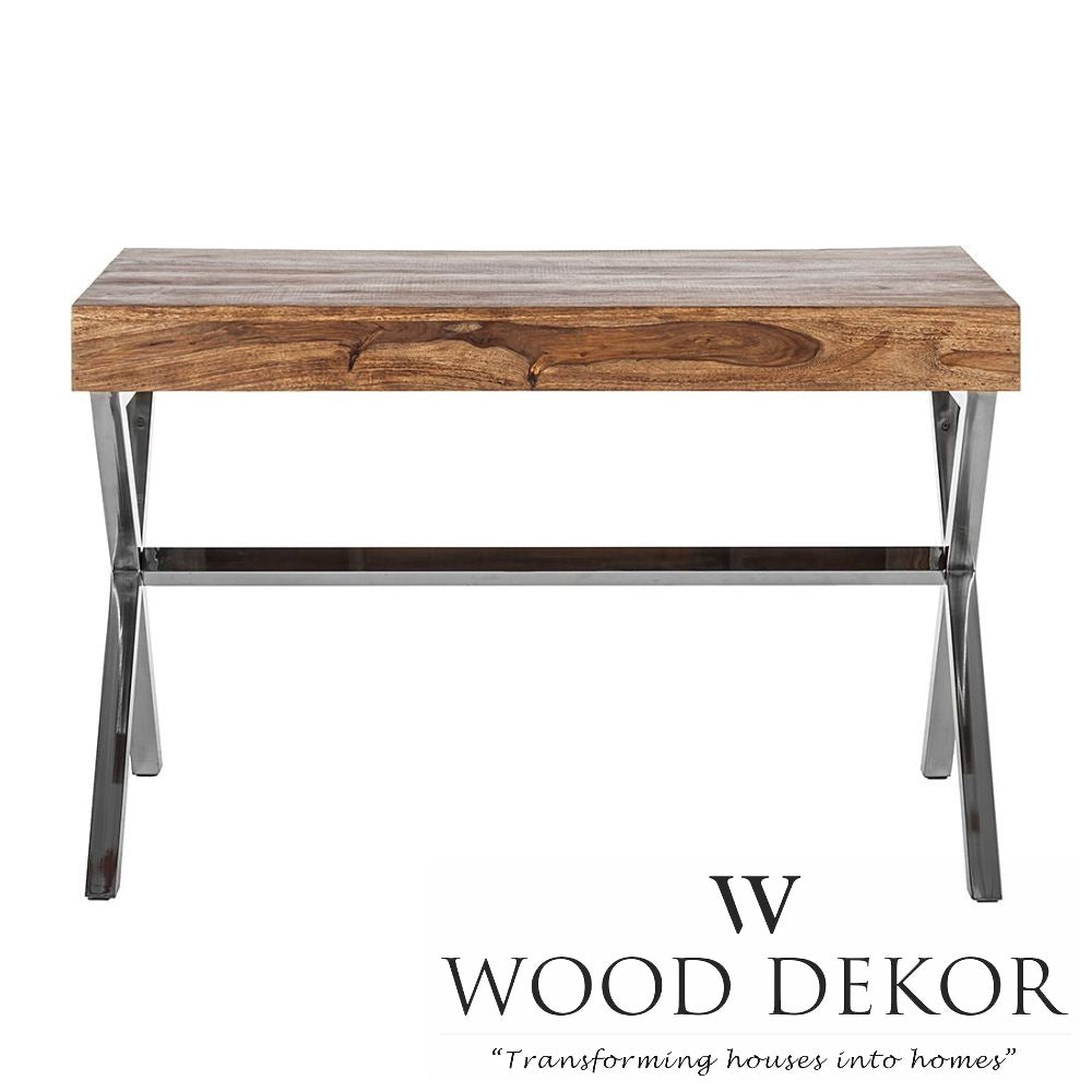 Modern Cross-Leg Sheesham Workstation