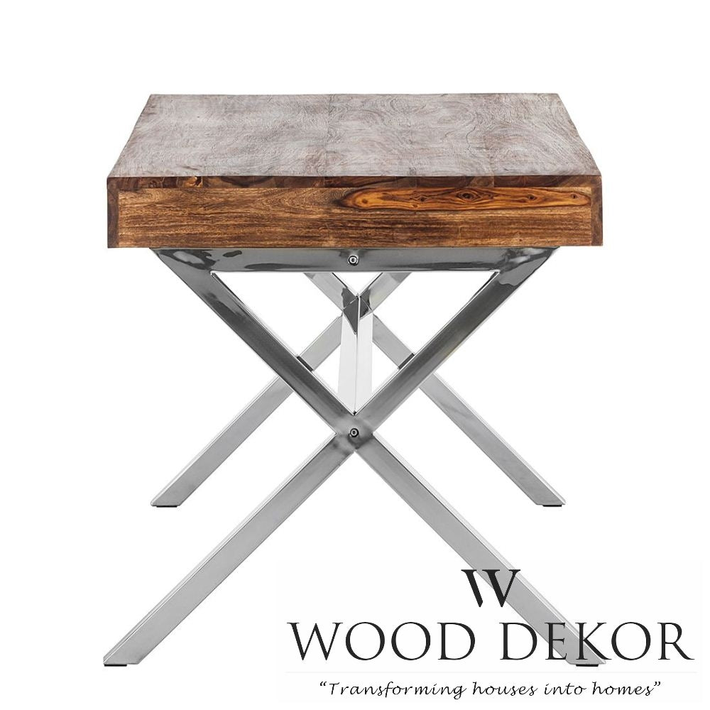 Modern Cross-Leg Sheesham Workstation