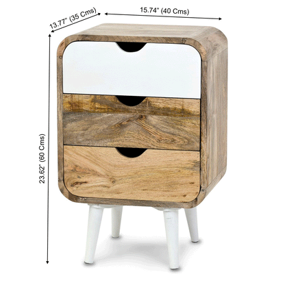 Fontey Bedside Table In White