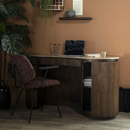 Fluted Oval Study Desk with Storage