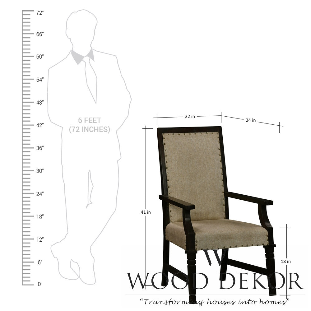 High-Back Fabric Study Armchair