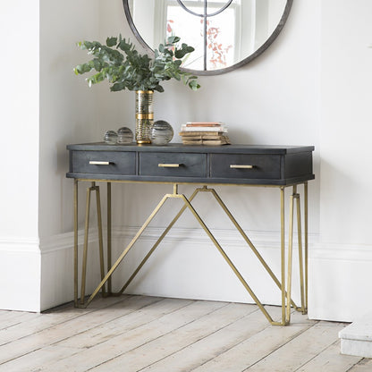 Vora Black and Gold Console Table