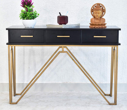 Vora Black and Gold Console Table